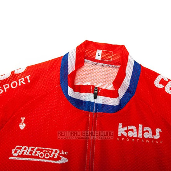 2019 Fahrradbekleidung Corendon Circo Rot Wei Blau Trikot Kurzarm und Tragerhose - zum Schließen ins Bild klicken